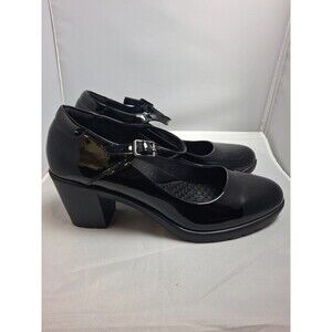 CUSOLEMORE Black Mary Jane Block Heel Women's Shoes Size 10
